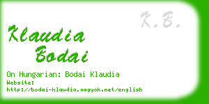 klaudia bodai business card